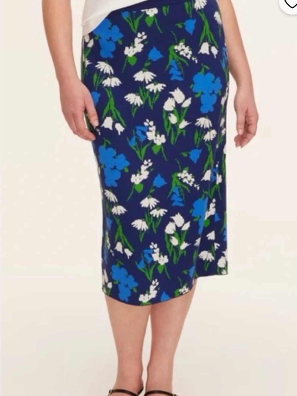 kate spade Navy Blue Floral Midi Skirt